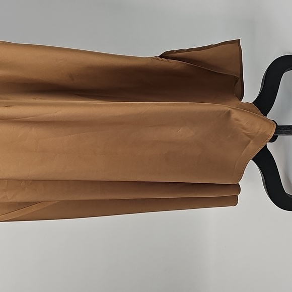 Soma Bronze Slip Dress w Vneck Spaghetti Straps Empire Waist Side Slits Sz:XL - Picture 6 of 12
